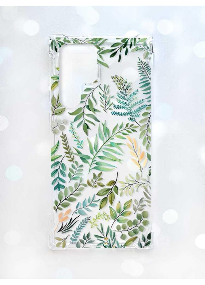 Чехол с утолщёнными углами на Samsung Galaxy S22 Ultra:: Растительный фон (принт 377) CASE CONTROL (360672693)