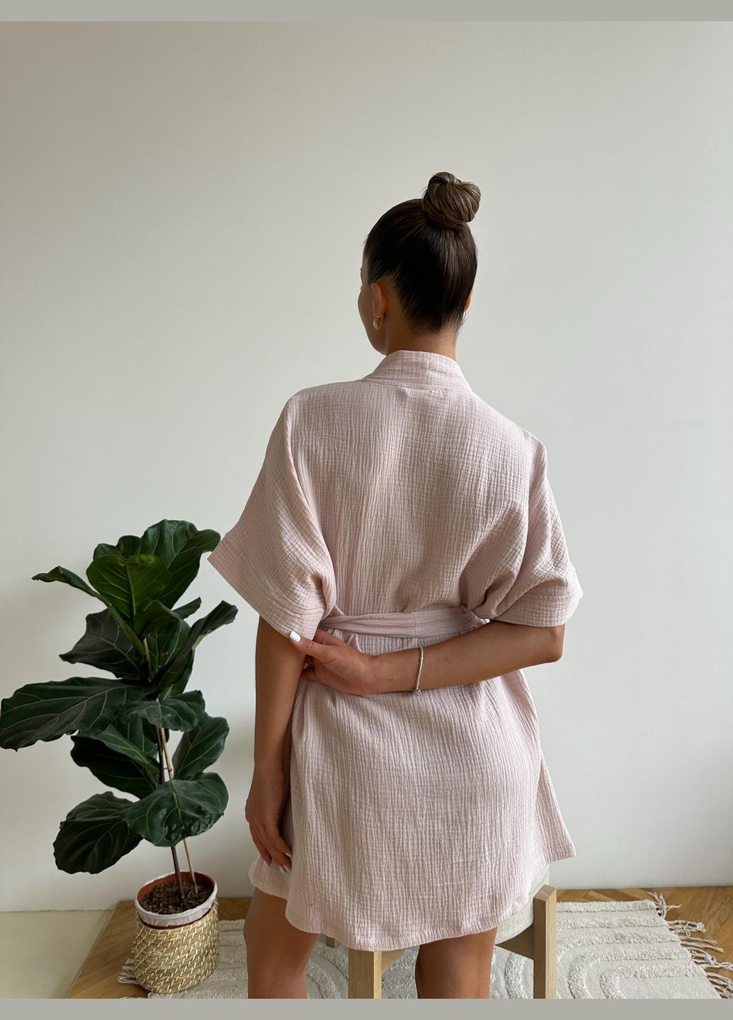 Женский халат Hawaii из муслина пудра Cosy (299718099)