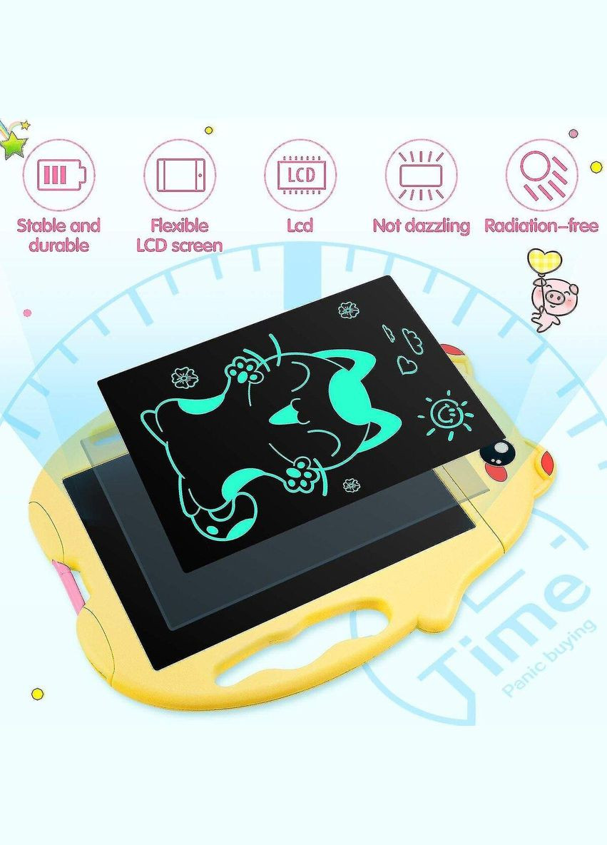 Графический планшет Kids Pad 9" Color Piggy Yellow No Brand (304733171)