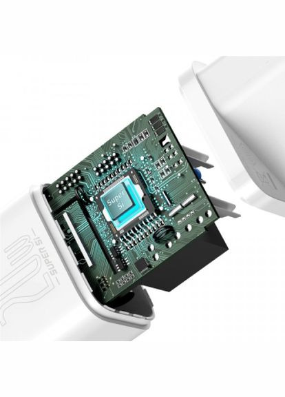 Зарядний пристрій C/iP White (TZCCSUP-B02) Baseus super si 1c 20w with simple wisdom data cable type (268147364)