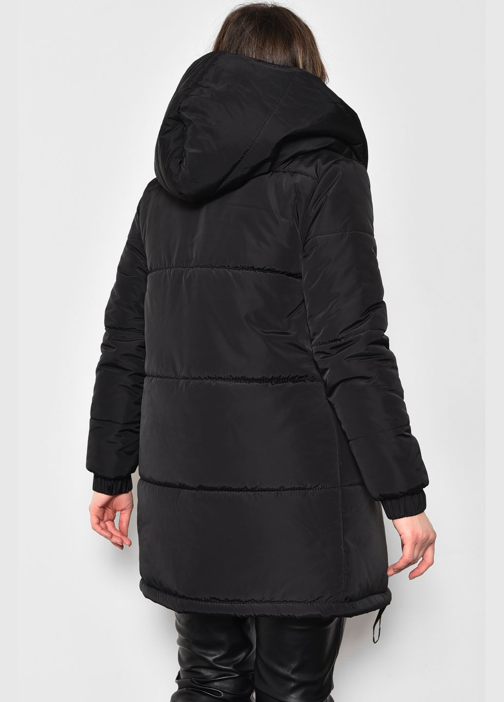 Чорна демісезонна куртка жіноча демісезонна чорного кольору Let's Shop