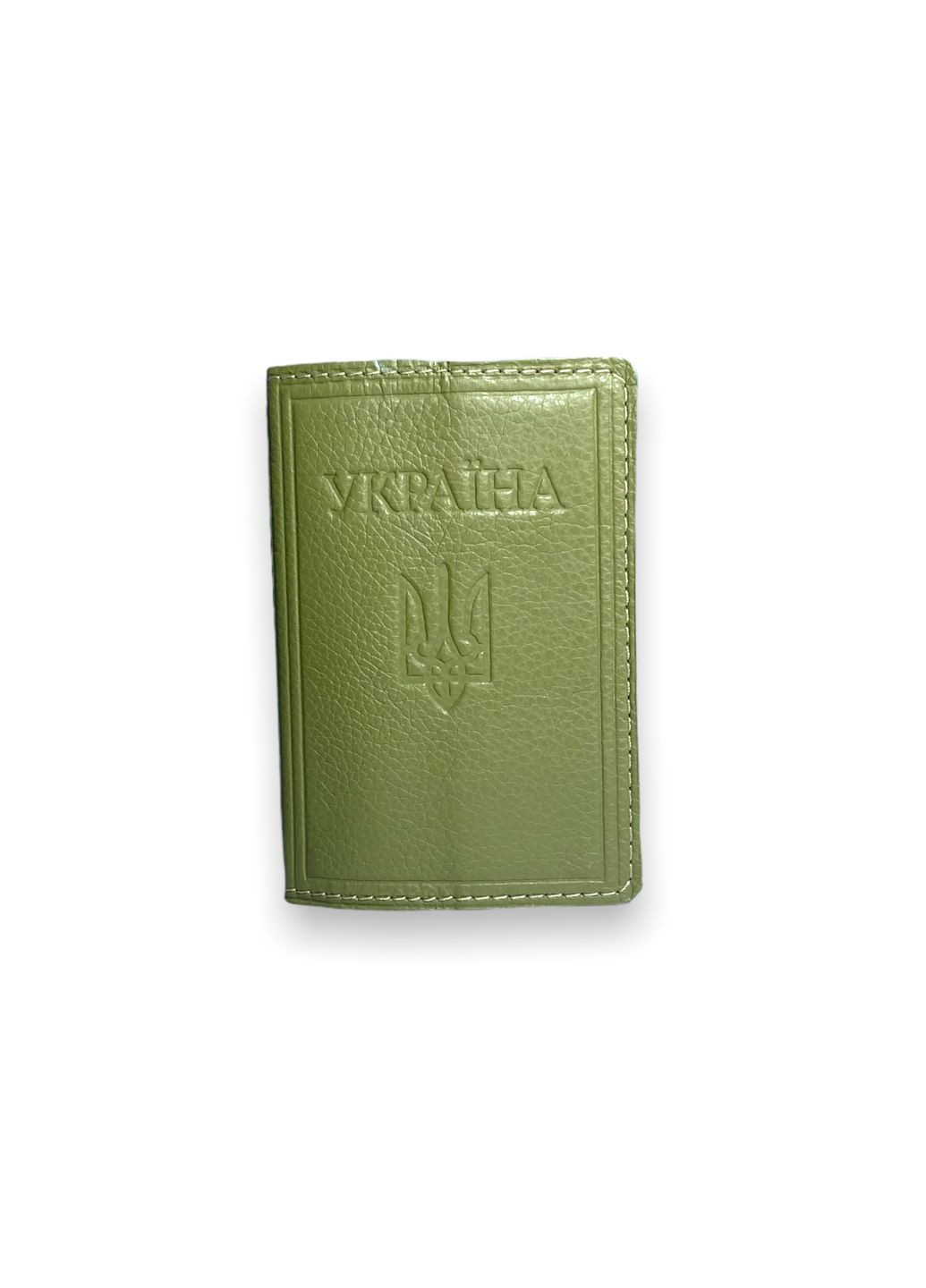 Обкладинка шкіряна для паспорта громадянина України ручна робота розмір 14х9.5х0.5 см оливковий BagWay (285815027)