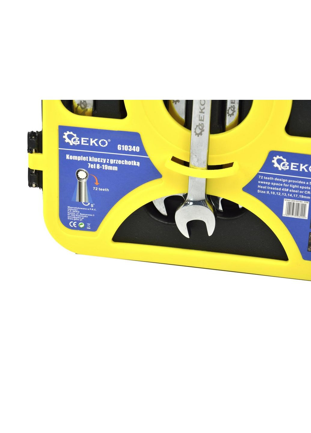 Ключі рожково-накидні з трищіткою, комплект 7 штук 8-19мм Geko (313400488)