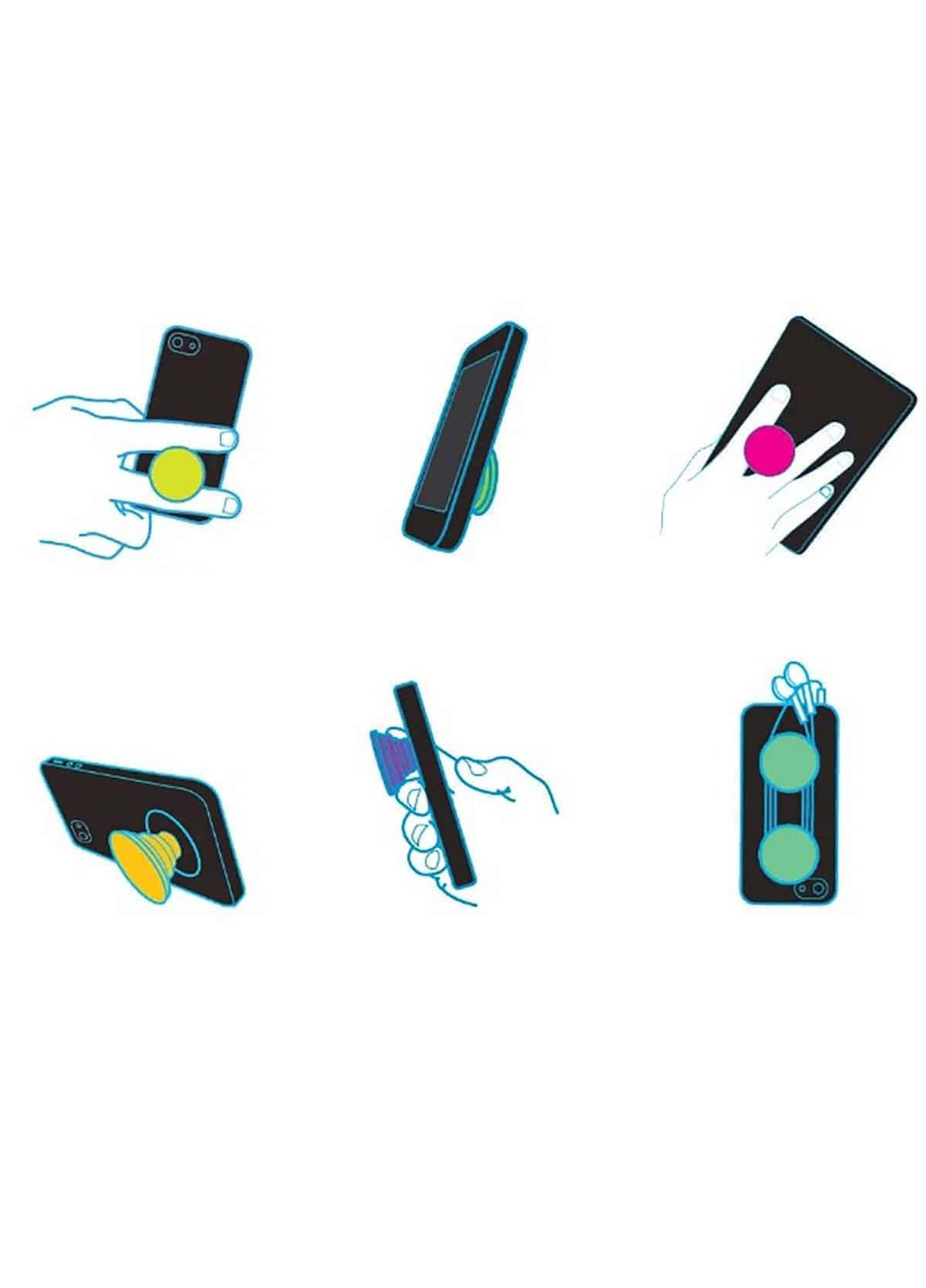 Попсокет тримач для смартфона (Popsockets) Квіти Чорний No Brand (302084642)