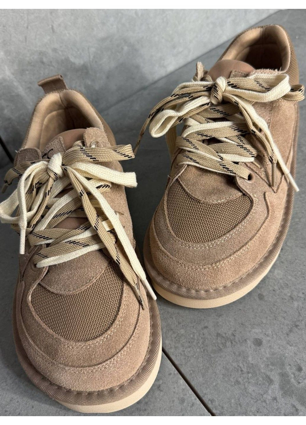 Кросівки жіночі 1517-18 замшеві з подвійною шнурівкою уггі бежеві Hengji бежеві всесезони (340765945)