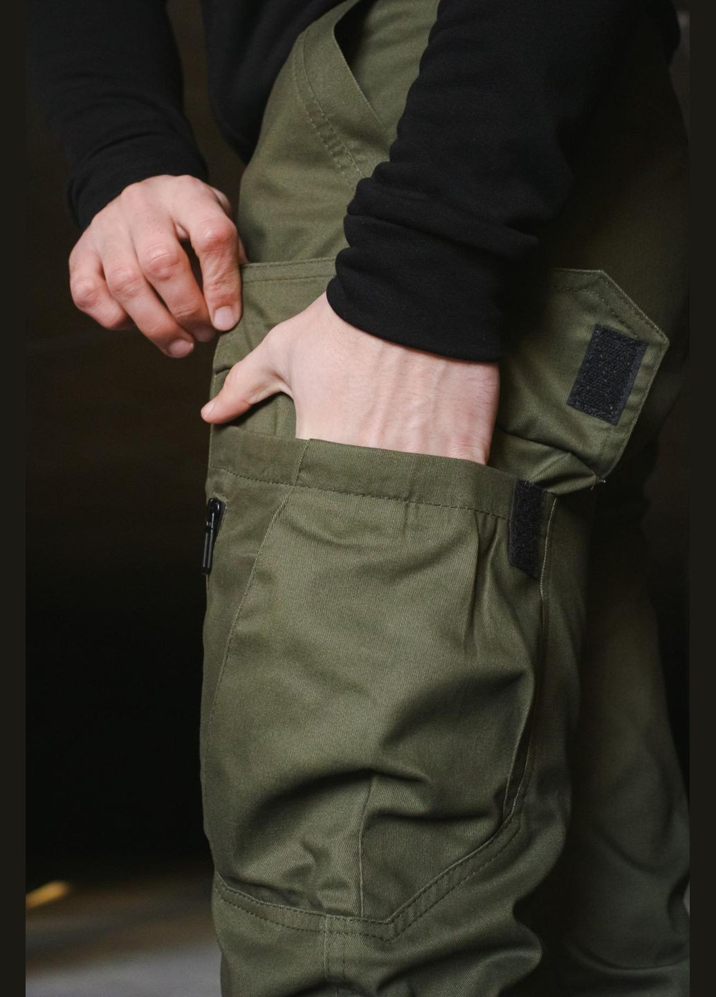 Хаки демисезонные брюки No Brand