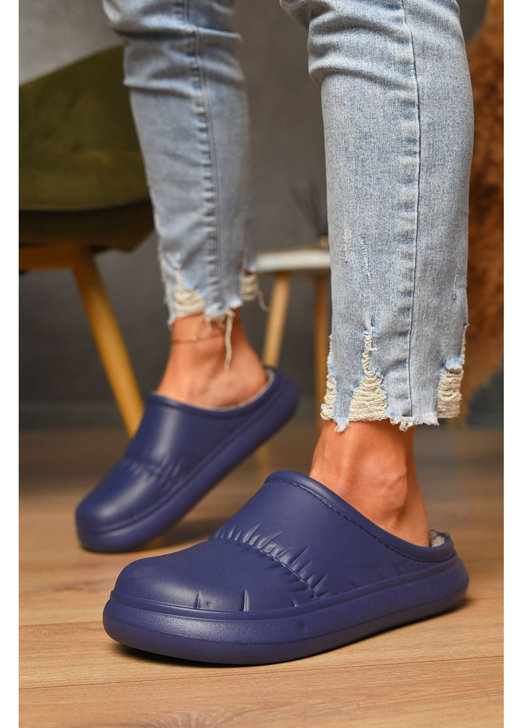 Калоші жіночі без задника утеплені фіолетового кольору Let's Shop (358883640)