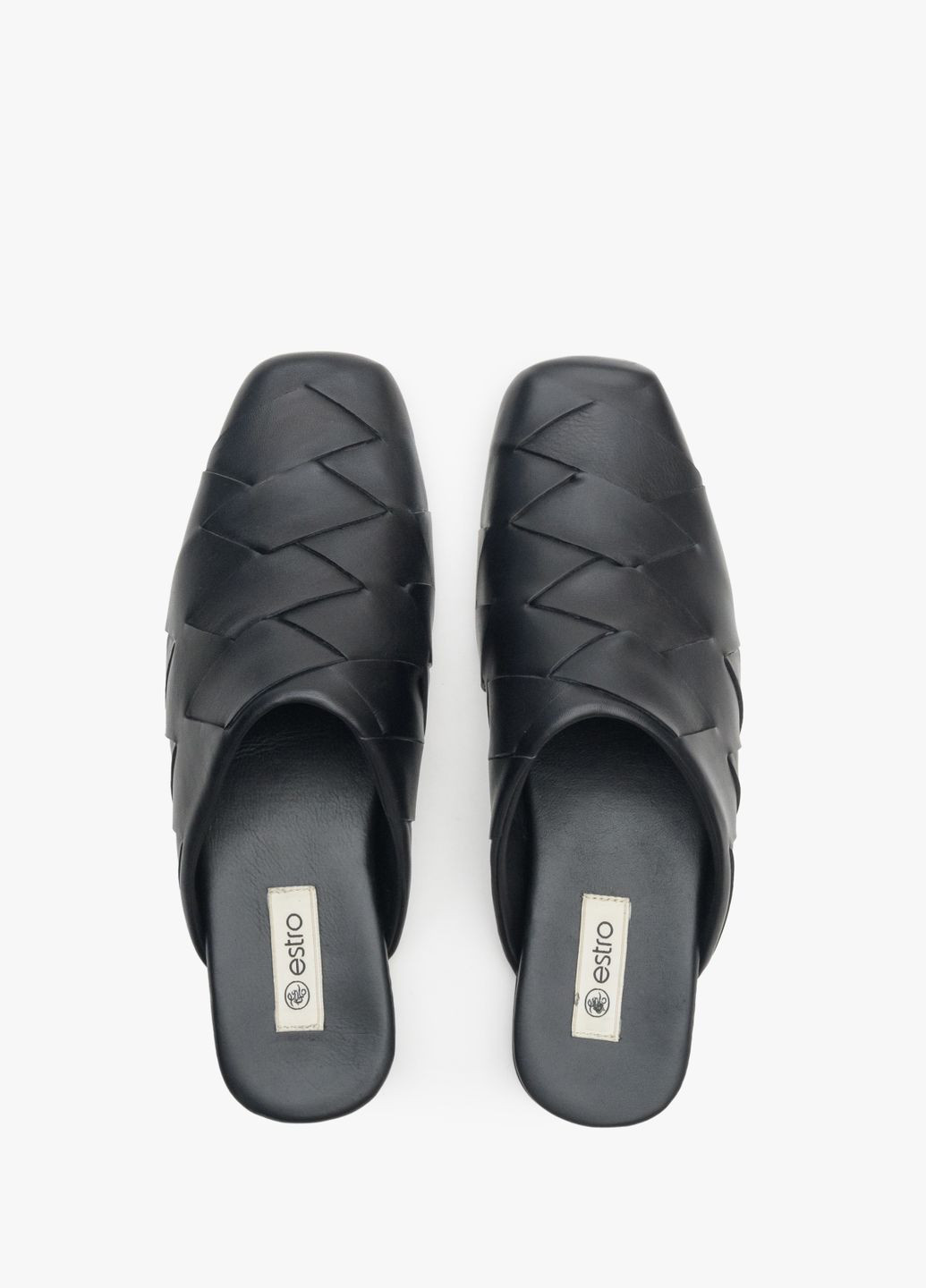 Черные мюли, цвет черный Estro