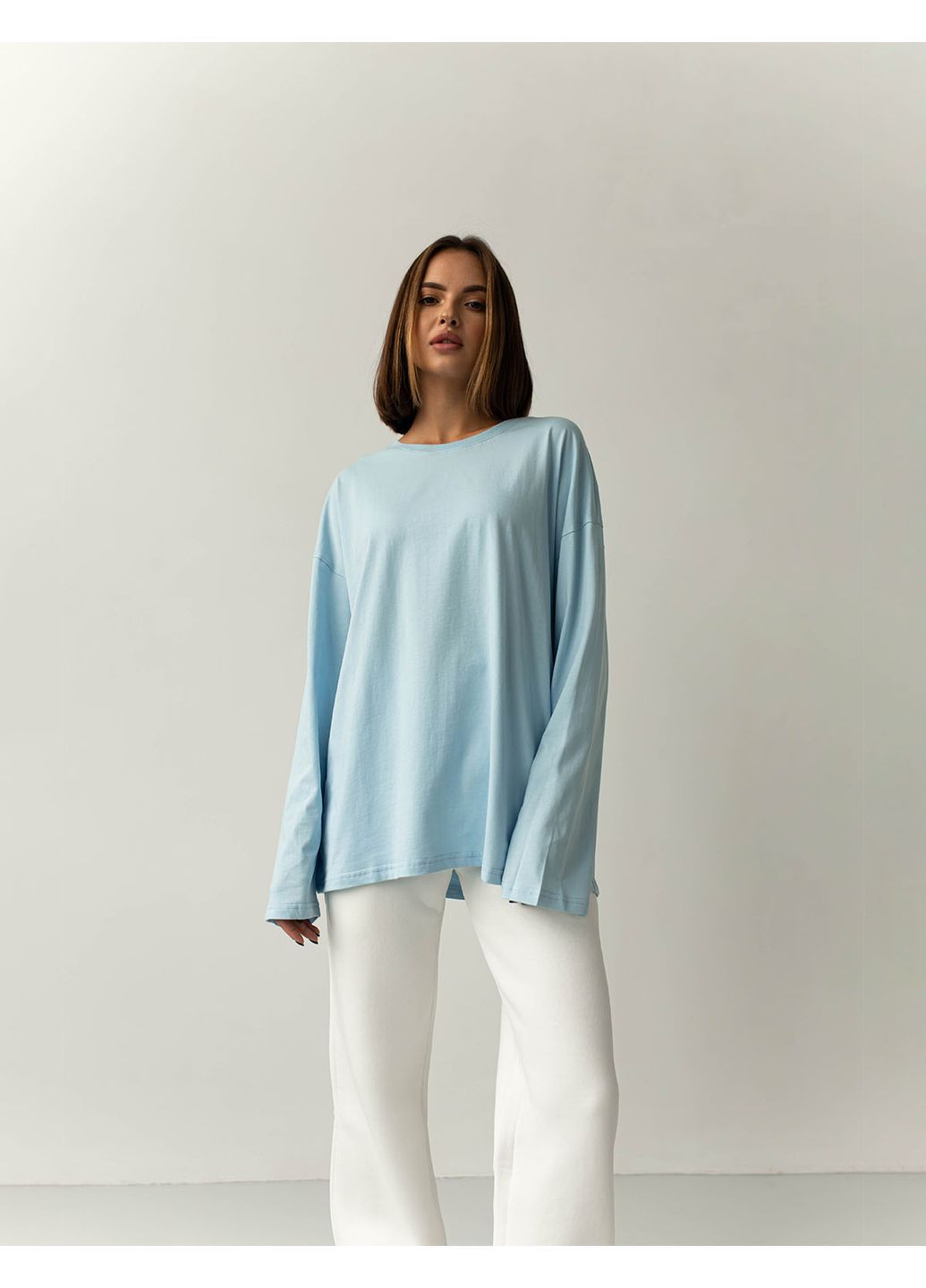 Унісекс лонгслів оверсайз котон (0012700BEL3XL) Casual Trend №127 - (361029285)