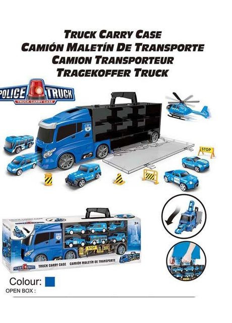 Набор машинок Трейлер с транспортом 666-08K с дорожными знаками, машинками и вертолетом Полиция Fun Game (327217791)