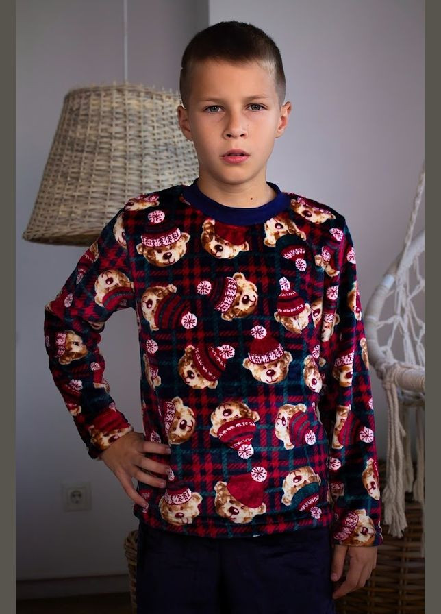 Синя зимня піжама дитяча "family look" hc (h001-6079-f) No Brand