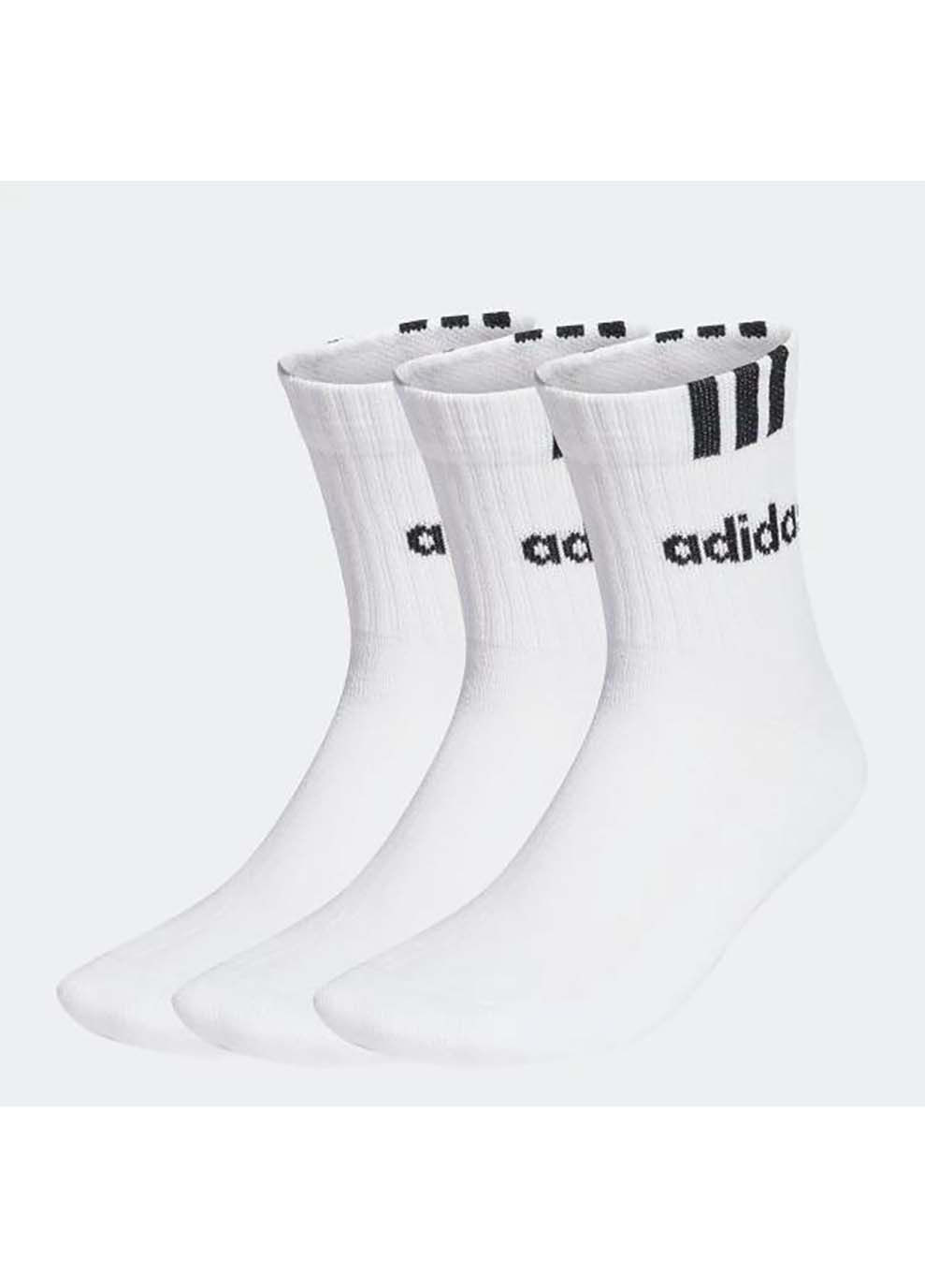 Комбинированные носки c 3s lin 3p белый, черный adidas однотонные (367192573)