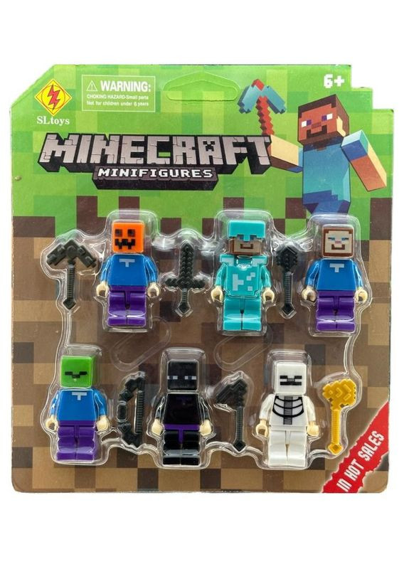 Набор фигурок Майнкрафт Minecraft Figures 6 шт No Brand (282719849)