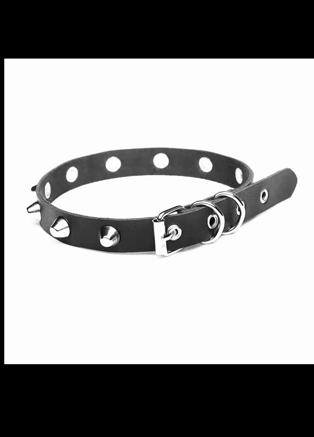 Чокер на шею из экокожи "Шипы конусные" (Браслет, 2 в 1) c металлической пряжкой, Унисекс No Brand (304640191)