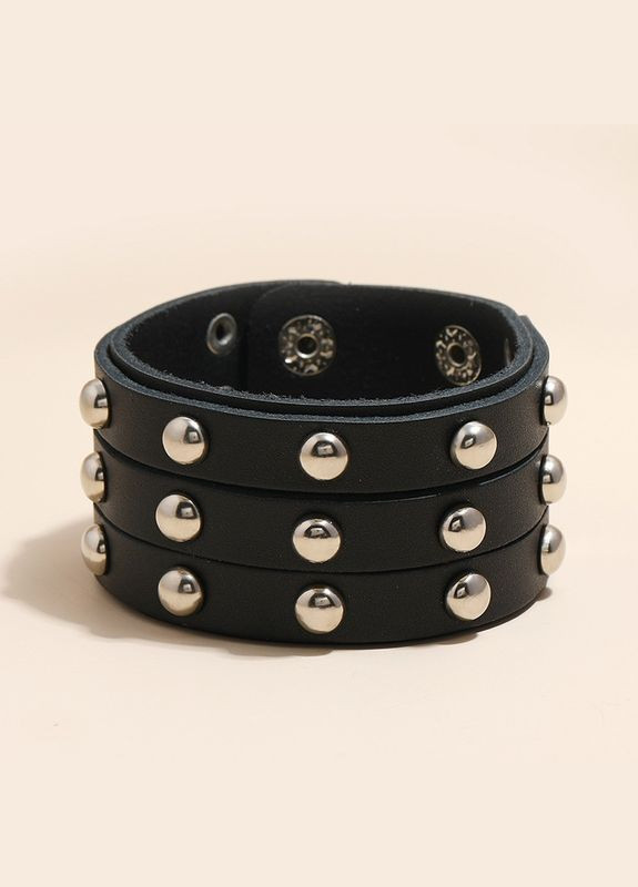 Браслет мужской кожаный на руку черный широкий Avalon 009-Чер (332054458)