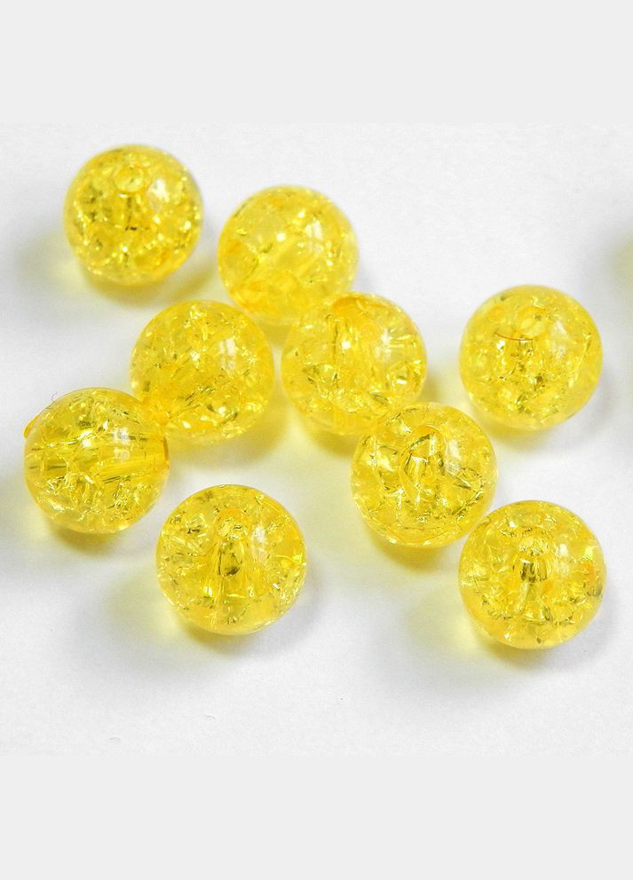 Намистини "Бите скло", акрилові, 8 мм, жовті, 30 шт No Brand (340484986)