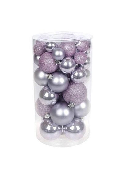 Набір пластикових новорічних кульок Мікс 40 шт. 12047 Flora (360639782)