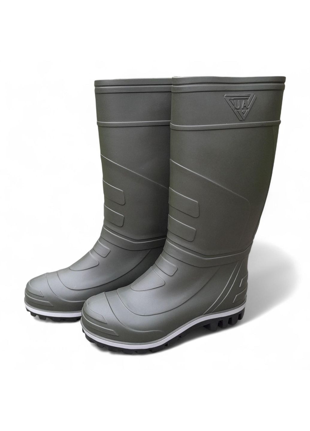 Зеленые осенние мужские резиновые сапоги темно-зеленого цвета размер 42 (27,5 см) Dago