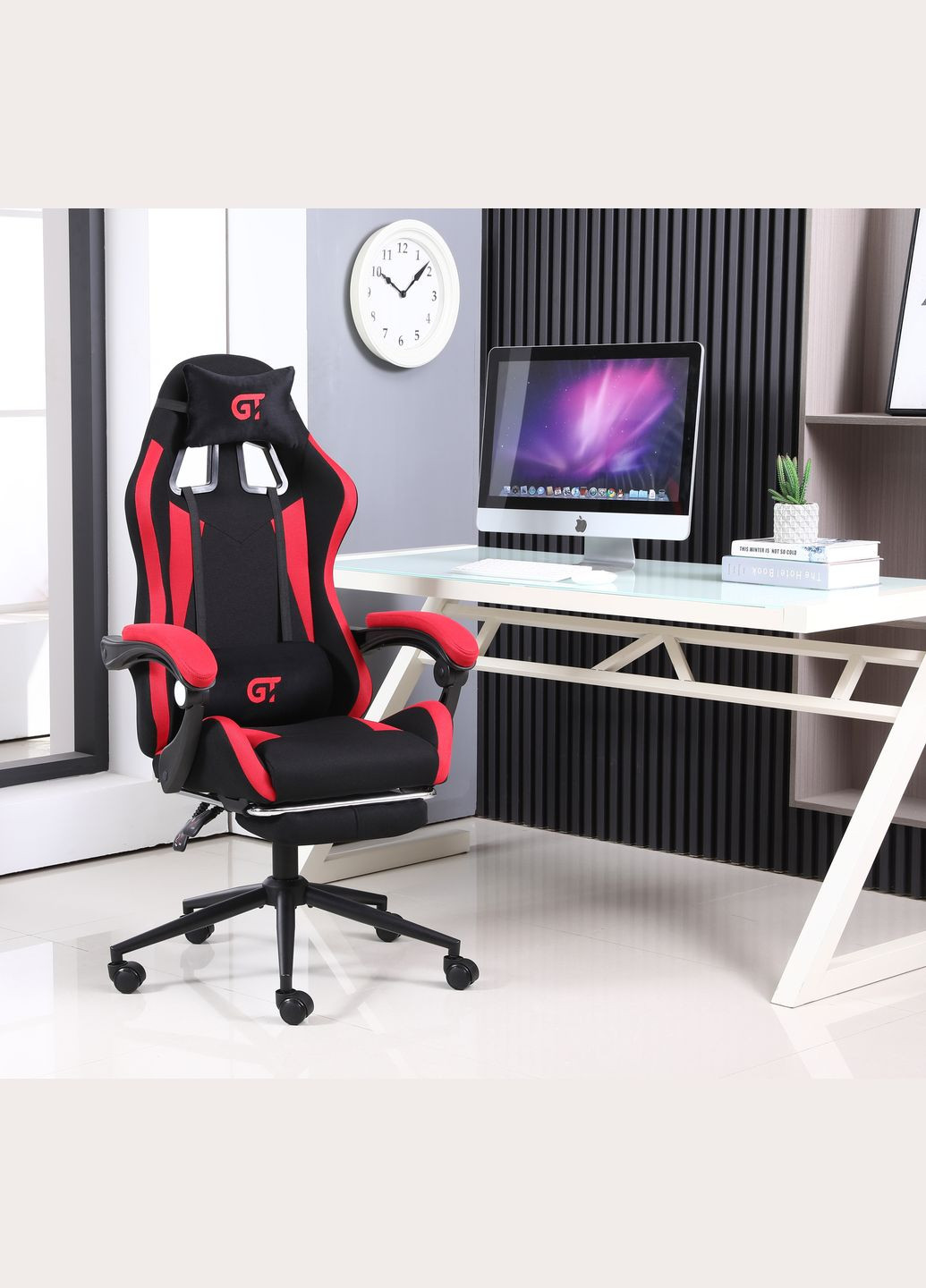 Геймерське крісло X2324 Fabric Black/Red GT Racer (278078277)