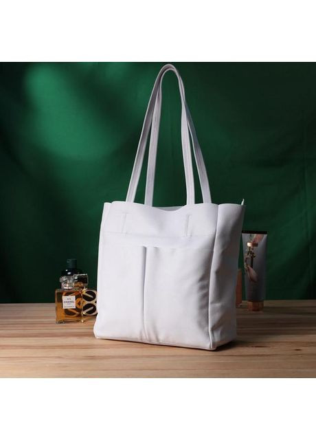 Сумка шоппер женская из натуральной кожи на плечо средняя Белый 39097 Shvigel (353302634)