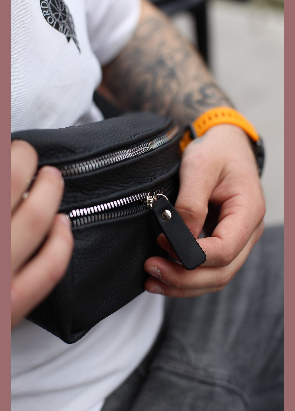 Сумка мужская на пояс из натуральной кожи SKILL (298875791)