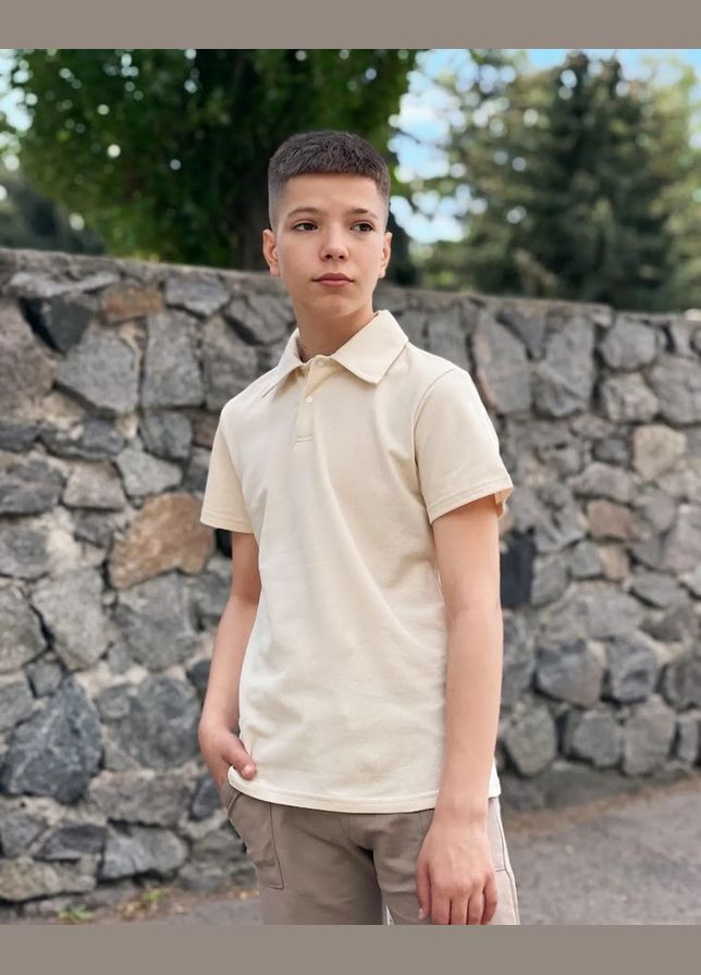Бежева літня футболка-поло для хлопчика hc (h001-6210-091) No Brand