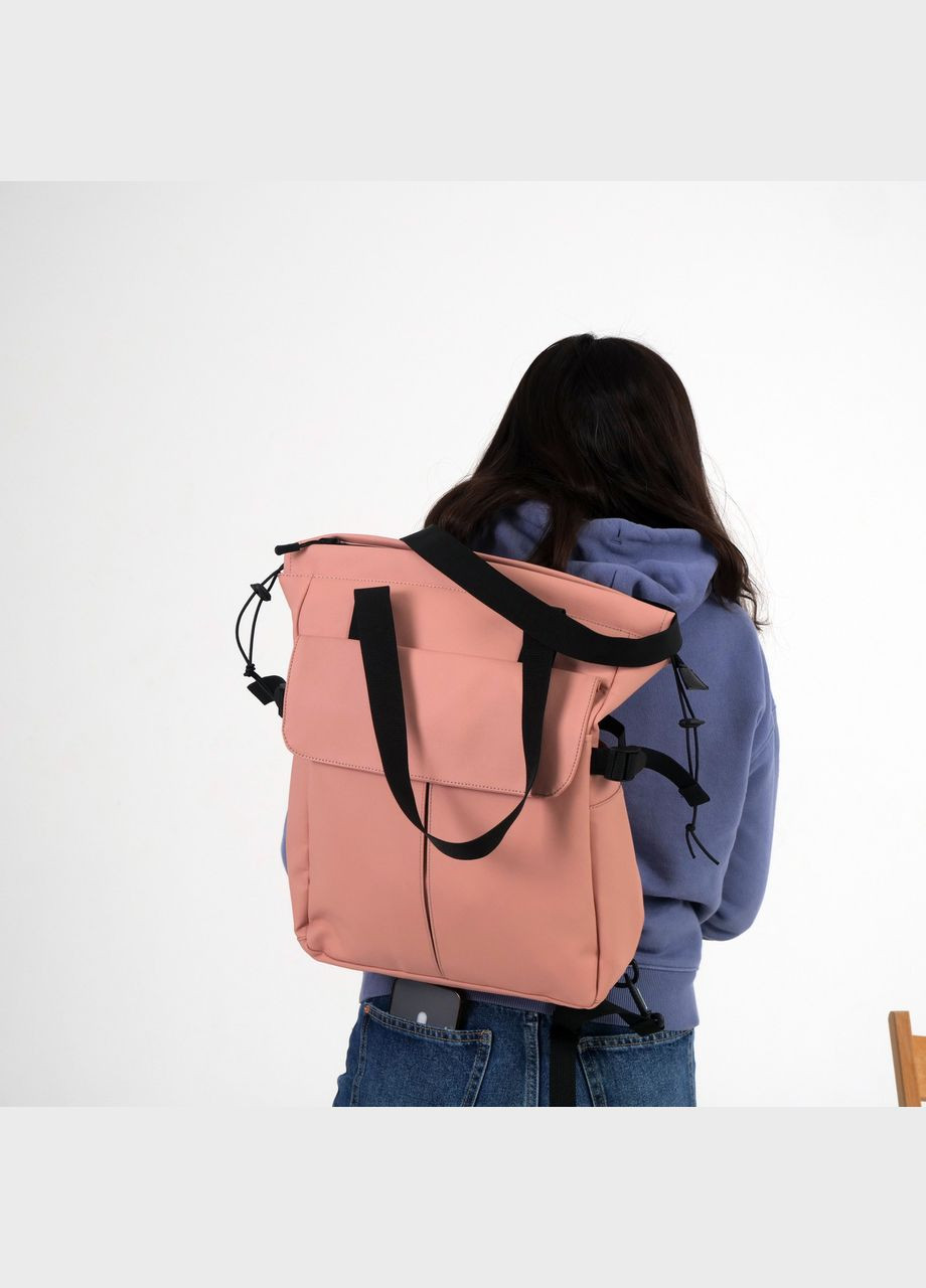 Жіночий шопер-рюкзак, крос-боді рожевий колір з екошкіри ToBeYou shoperbag (284725587)