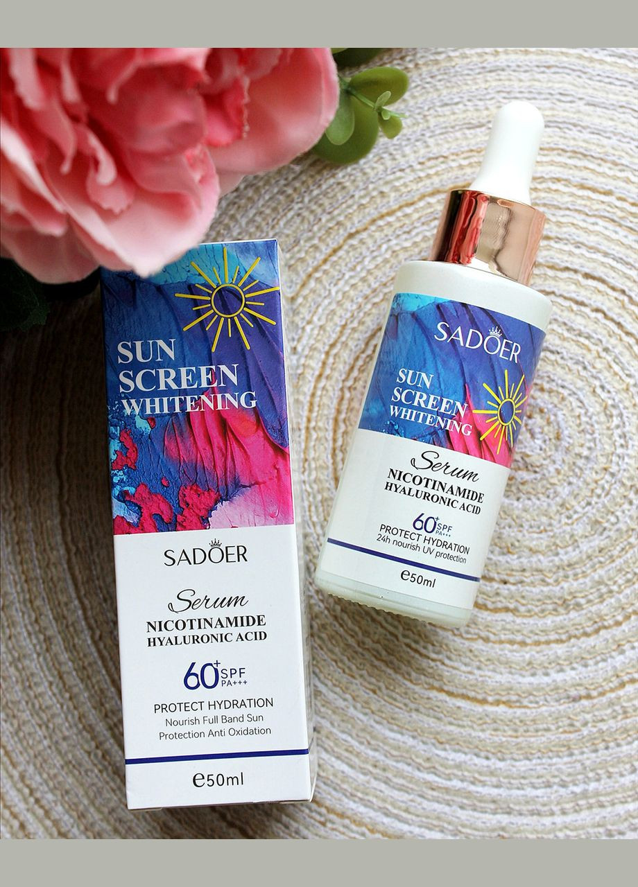 Сонцезахисна сироватка з гіалуроновою кислотоюSadoer Face Care, 50 мл SADOER (337169245)