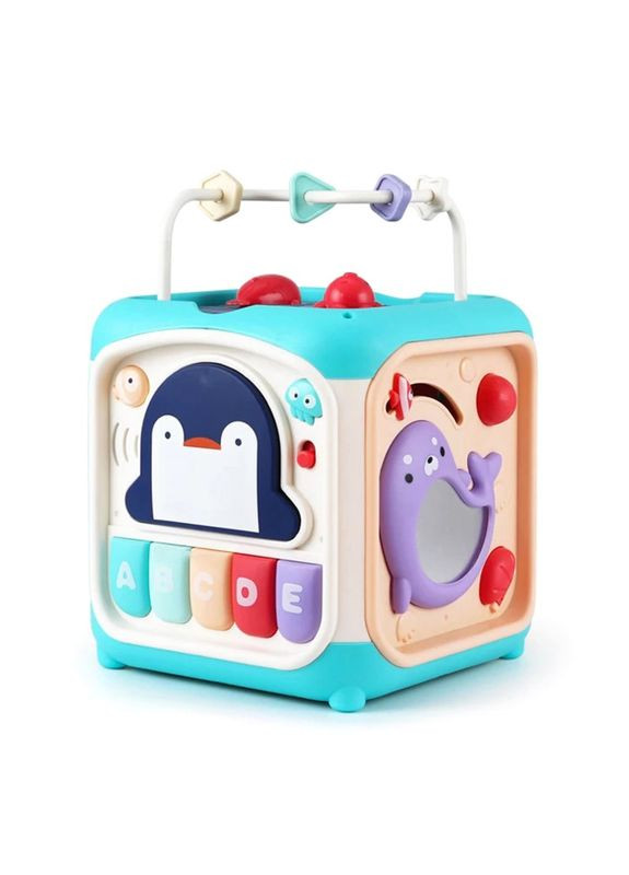 Развивающая игрушка Сортер Бизикуб 6в1 Музыкальный для детей с пианино и звуками животных Aiyingle (370603384)
