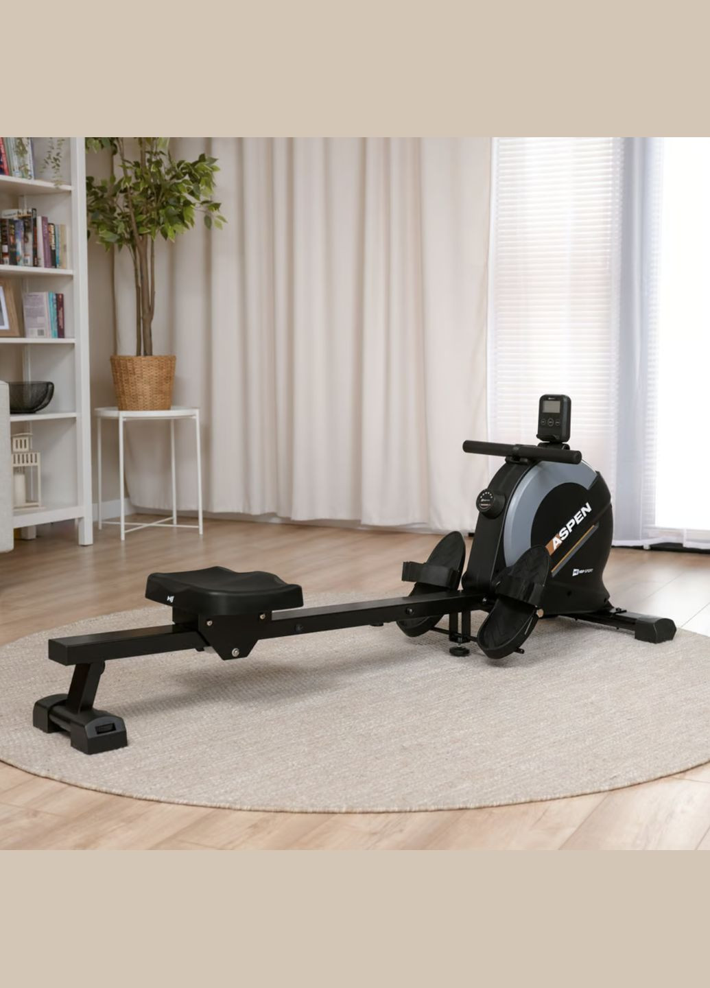 Гребний тренажер HS-080R Aspen магнітний чорно-золотистий Hop-Sport (333339631)