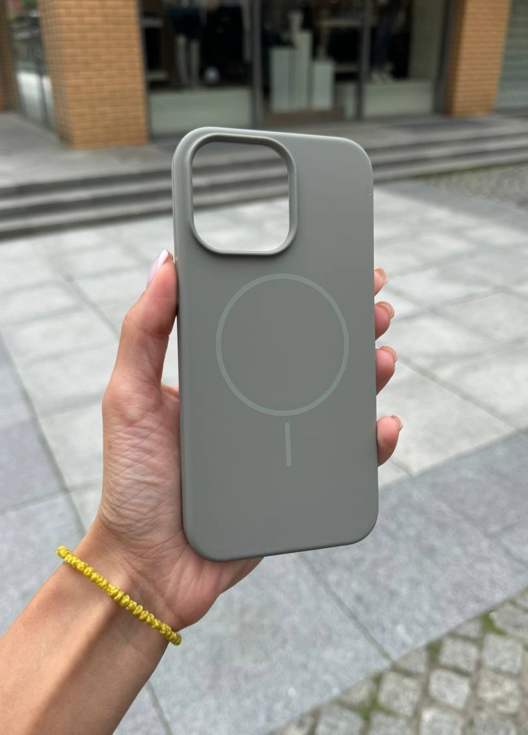 Чохол силіконовий з MagSafe для iPhone 15 Pro Pebble/чохол айфон 15 про темний магсейф No Brand (362541664)