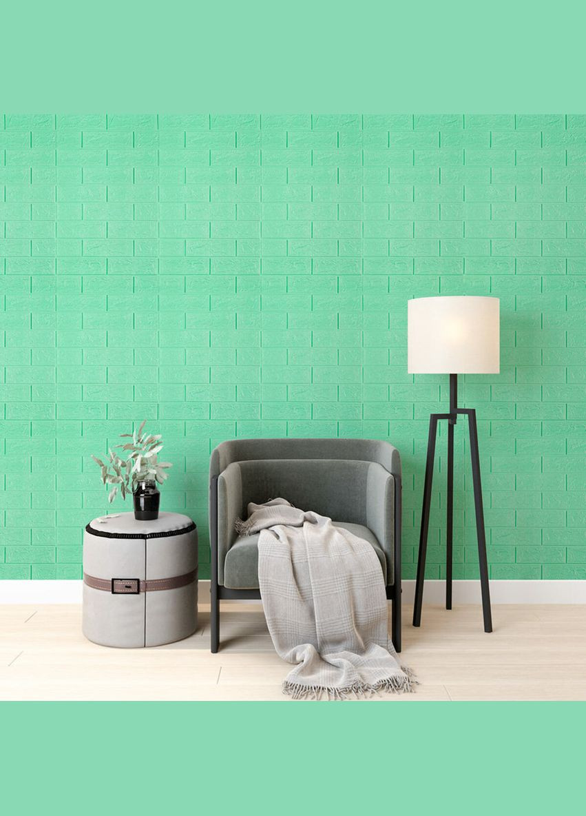 3D панель самоклеящийся кирпич Мята 700х770х3мм (012-3) SW-00000233 Sticker Wall (316187221)