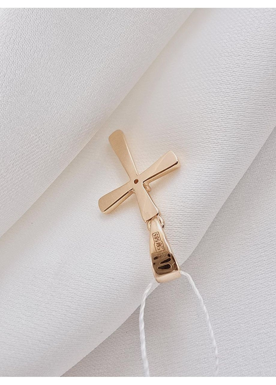 Золотий хрестик з діамантом, червоне золото 585 проби 3103596201-7п SOVA jewelry house (365268266)