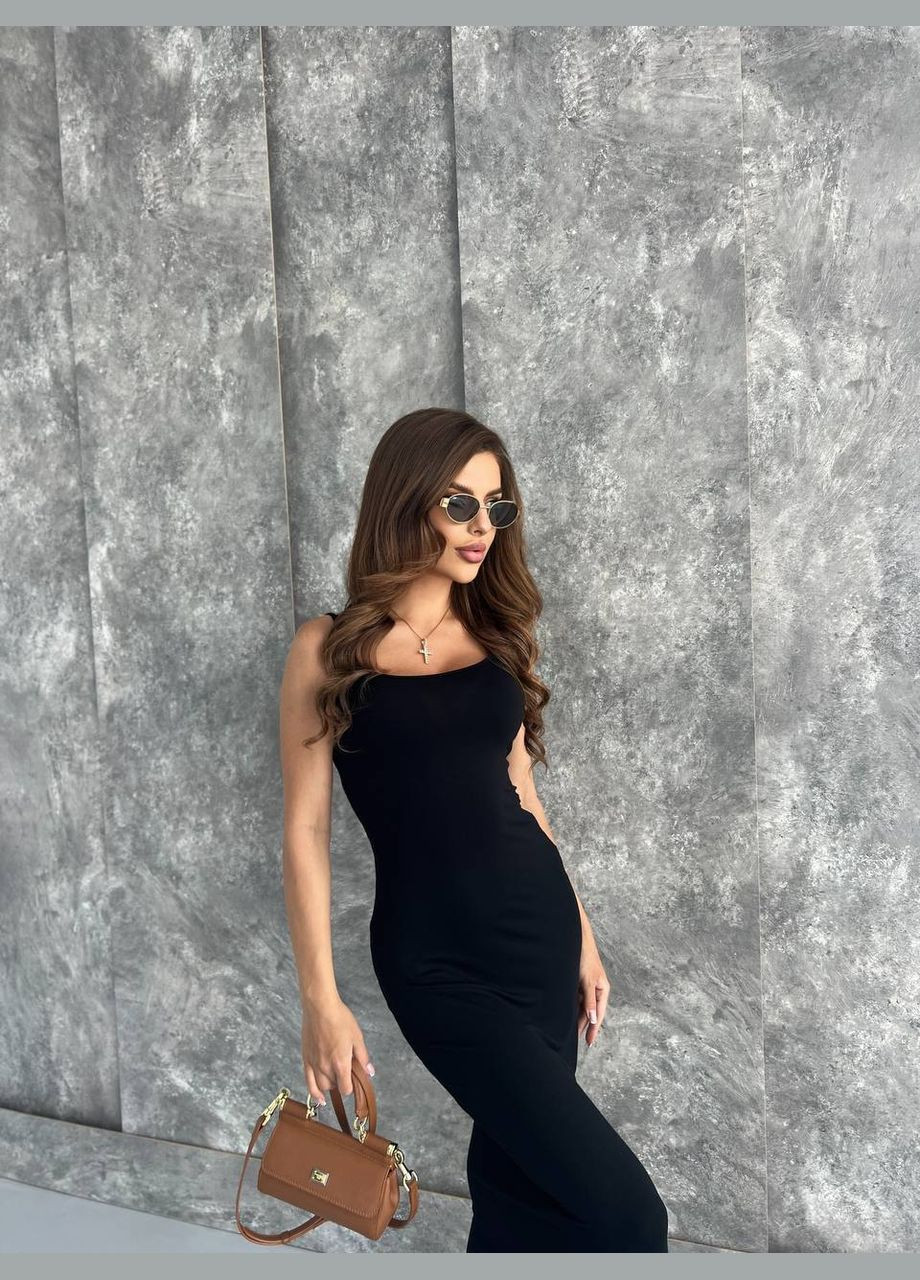 Черное повседневный, вечернее платье Україна однотонное