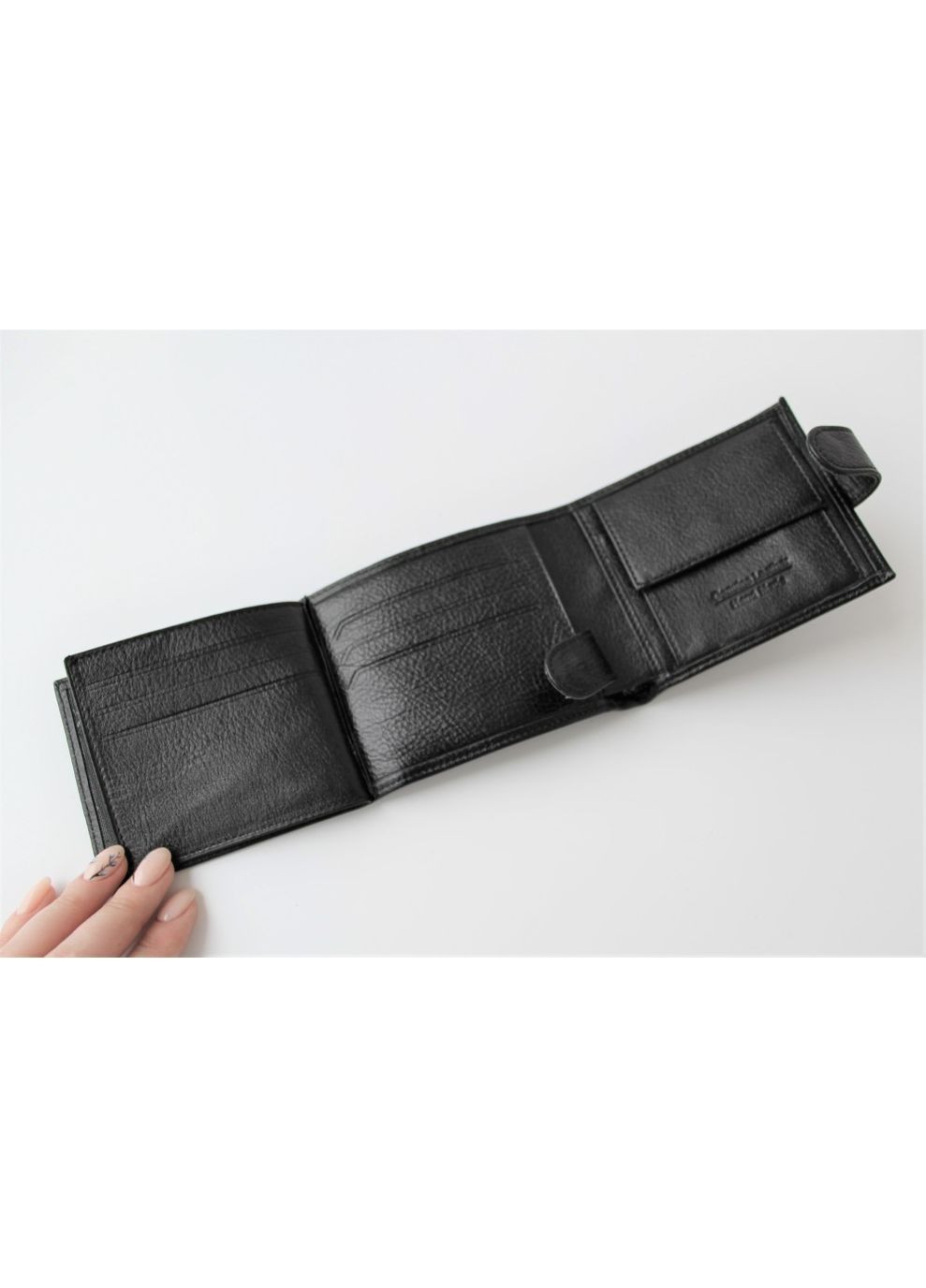 Мужской кожаный кошелек черный No Brand (369365158)