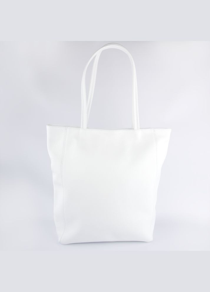 Сумка жіноча шопер шкіряна 02802_m_2 з 2 ручками біла Virginia Conti (324557746)