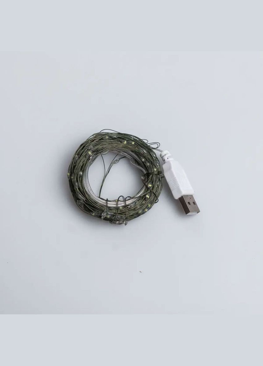 Гірлянда Роса нитка 100 LED довжина 10 м від USB зелена, білий GarlandoPro (315886493)