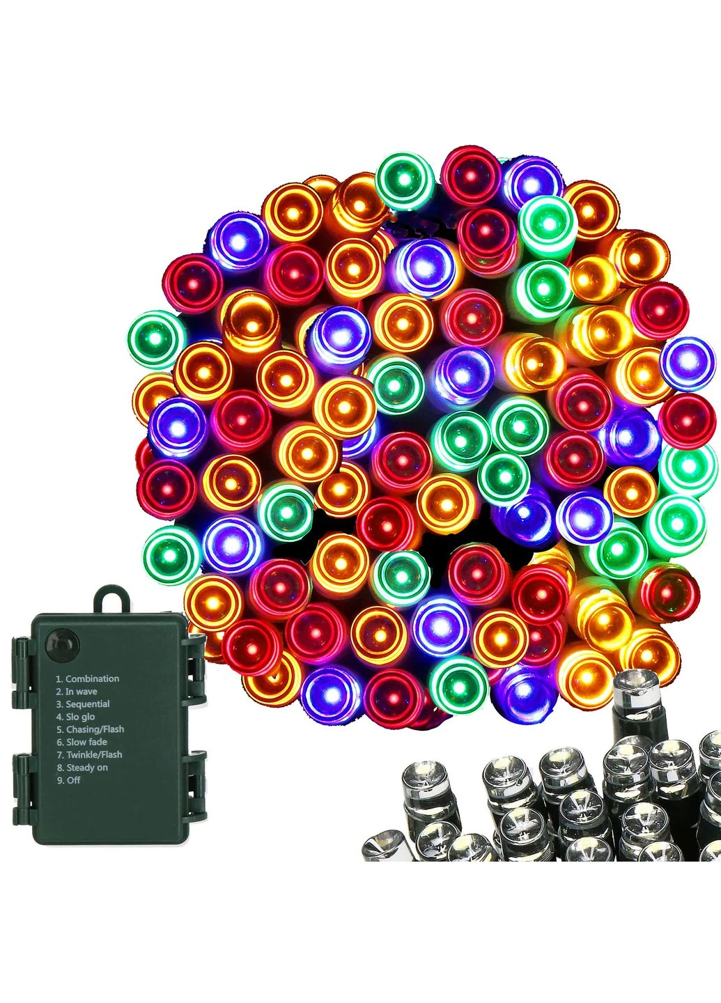Гірлянда на батарейках 10 м 100 LED Mix Springos CL4032 (275096225)
