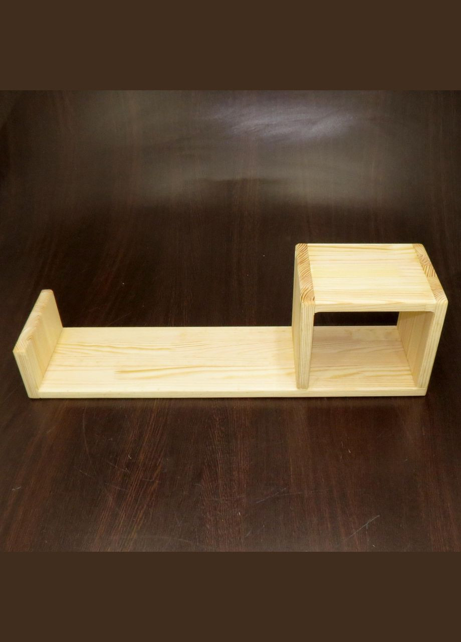 Настенная полка из дерева Банкерс правая бланже (НСП-010001) No Brand (328077075)