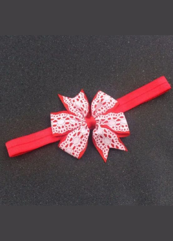 Дитяча пов'язка з мереживним принтом one size червоно-білий Jannet Повязка (330245759)