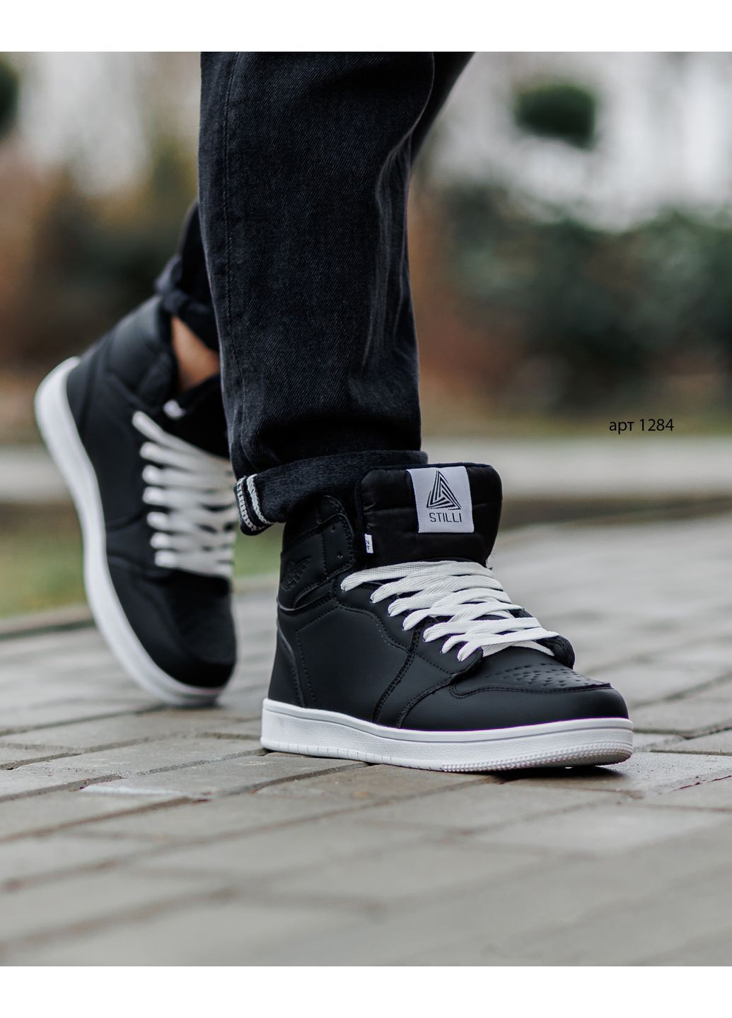 Черно-белые зимние зимние кроссовки jordan black white Stilli