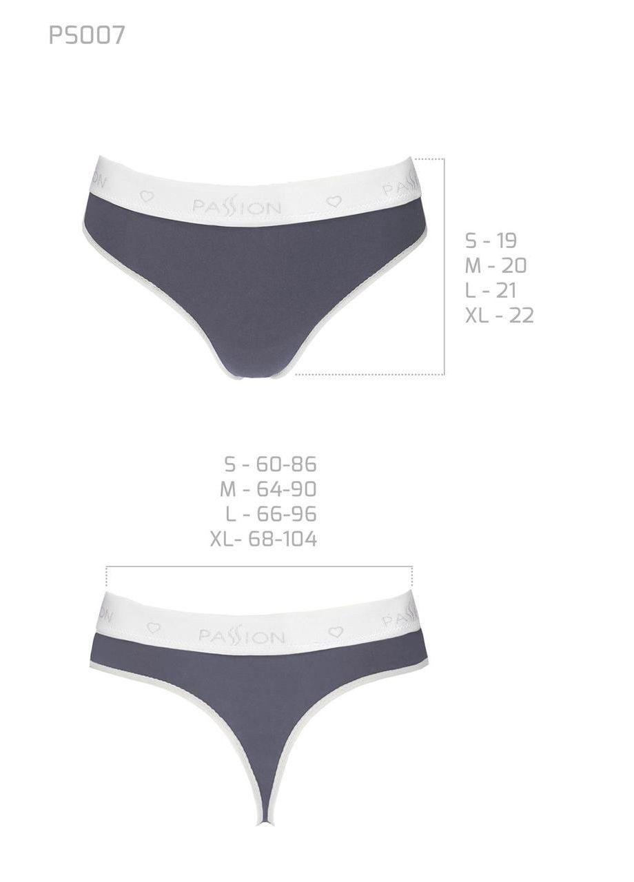 Темно-серый демисезонный спортивные трусики-стринги ps007 panties dark grey, size l Passion