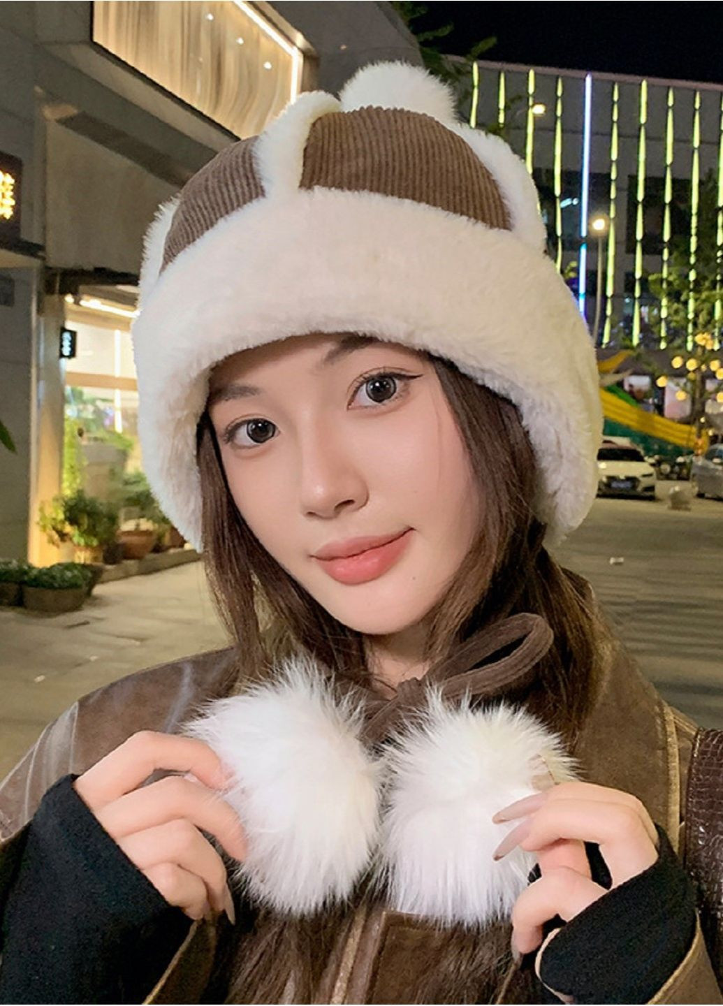 Женская Зимняя Шапка-Ушанка с Помпоном, Мягкая Теплая Шапка со Искусственным Мехом и кистями No Brand Жіноча Зимова Шапка (363838655)