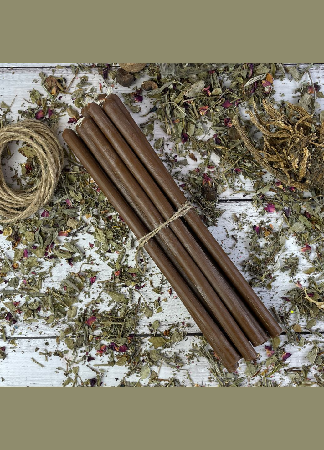 Коричневі воскові свічки 27 см 5Candles (322210558)