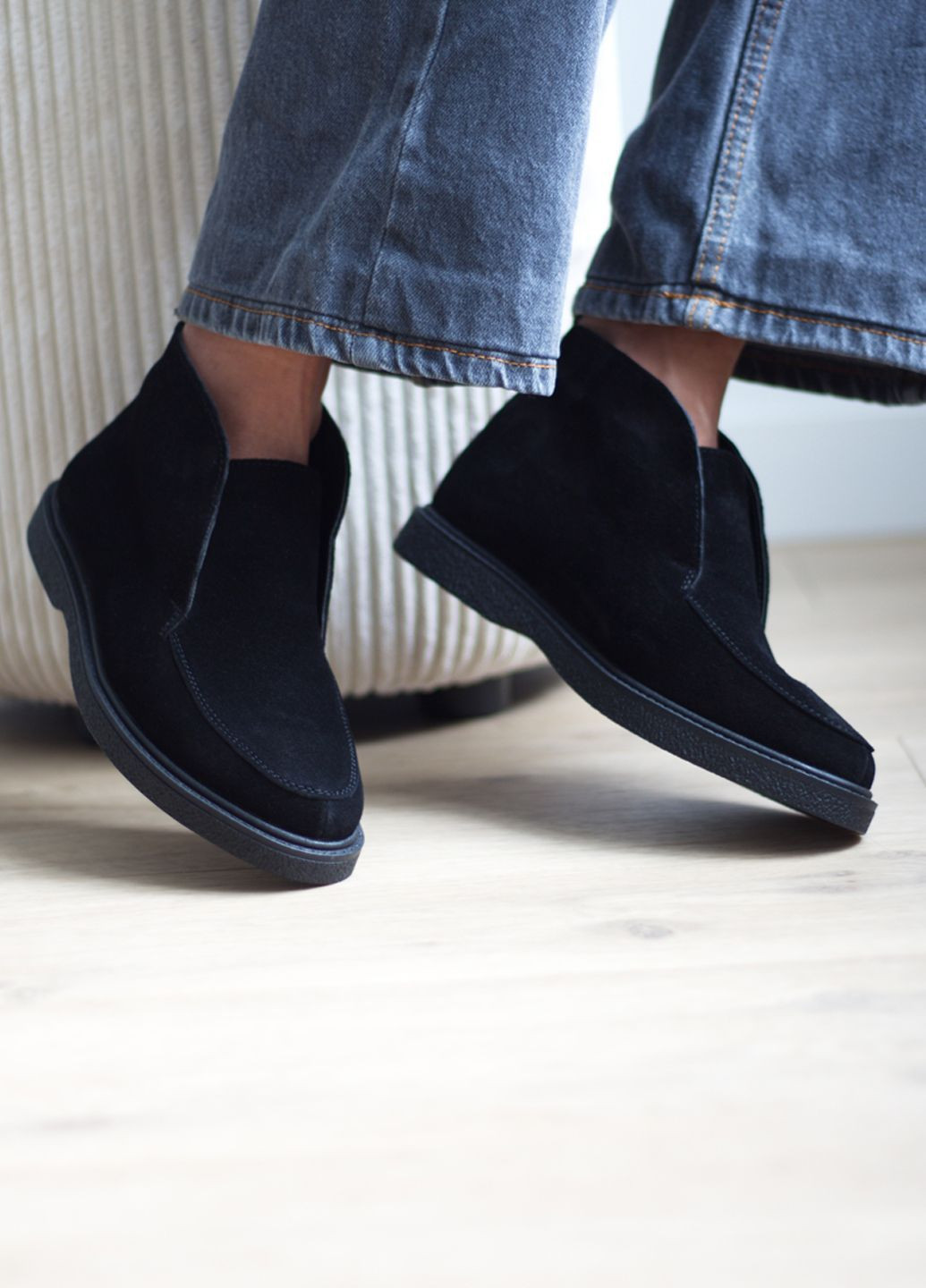 Черевики жіночі на гумці лофери з натуральної шкіри No Brand 1155/1 (362412028)