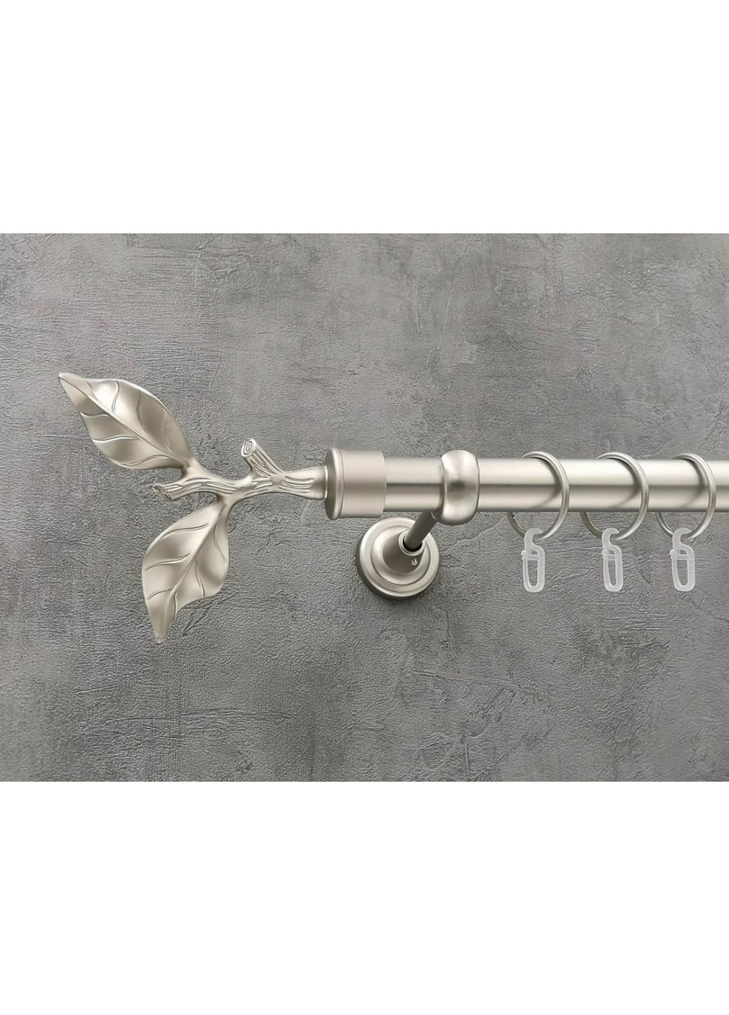 Карниз Лист рози гладка штанга одинарний відкритий 25 мм 300 см Сатин Quadrum (352782976)