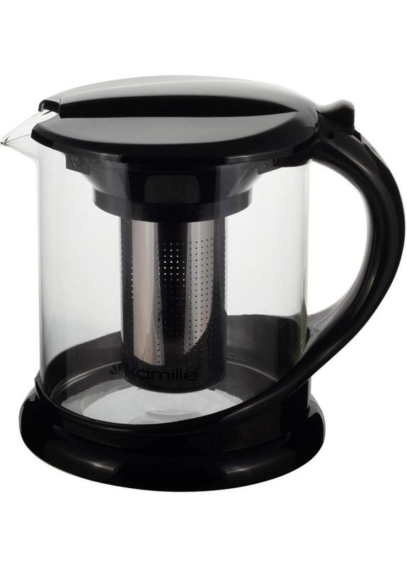 Чайник скляний заварювальний 1500мл із ситечком для чаю та трав глечик для напоїв Kamille (368980686)
