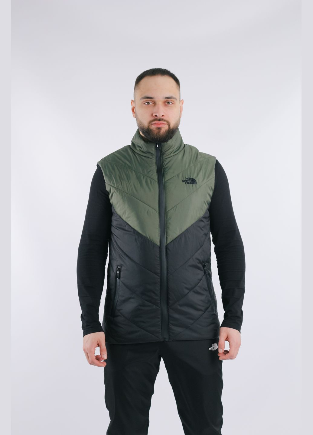 Жилетка чоловіча "Clip" хакі-чорна No Brand (359378502)