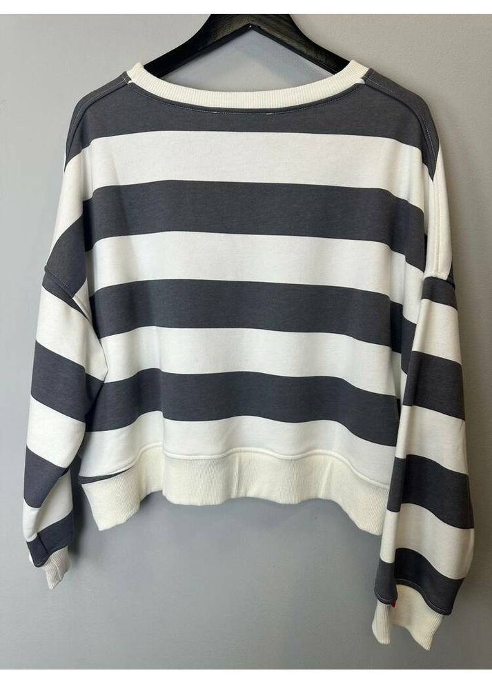 Комбінований жіночий світшот у смужку oversize kaptsova mkks9007-2 Modna KAZKA (366017822)