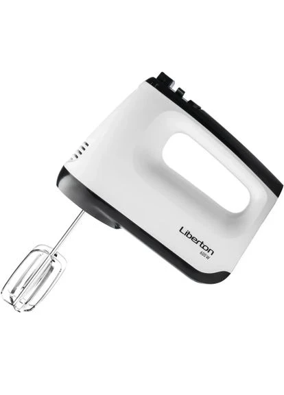 Миксер LHM-2806, White/Black, 600W, ручной, 6 скоростей, венчики, крюки для замеса теста, корпус из ABS пластика Liberton (377469489)